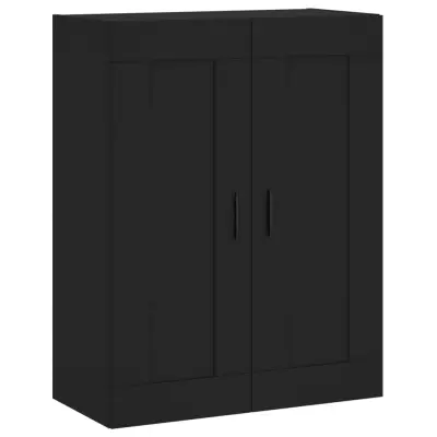 vidaXL Stenska omarica črna 69,5x34x90 cm inženirski les