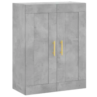 vidaXL Stenska omarica betonsko siva 69,5x34x90 cm inženirski les