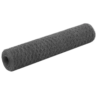 vidaXL Žična mreža za ograjo jeklo s PVC oblogo 25x0,75 m siva