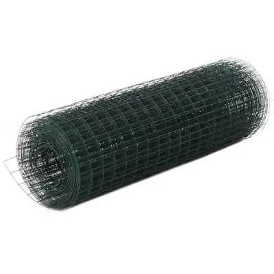 vidaXL Žična mreža za ograjo jeklo s PVC oblogo 10x0,5 m zelena