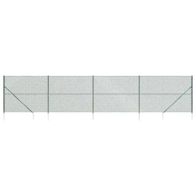 vidaXL Žična ograja s konicami za postavitev zelena 1,4x10 m