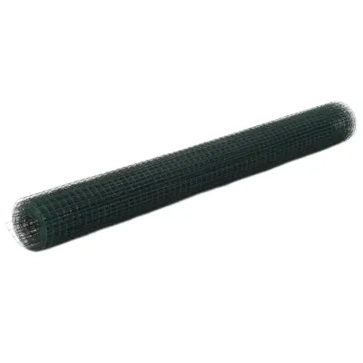 vidaXL Žična mreža za ograjo jeklo s PVC oblogo 25x1,5 m zelena