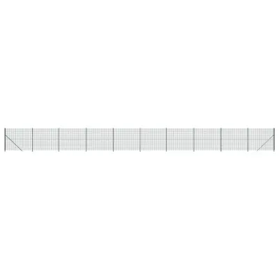 vidaXL Mrežna ograja s prirobnico zelena 1,6x25 m