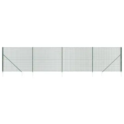 vidaXL Mrežna ograja s konicami za postavitev zelena 1,6x10 m