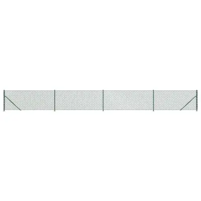 vidaXL Mrežna ograja s prirobnico zelena 1x10 m