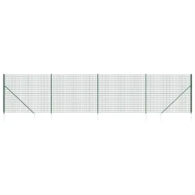 vidaXL Mrežna ograja s konicami za postavitev zelena 1,6x10 m