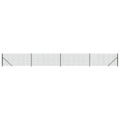vidaXL Mrežna ograja s prirobnico zelena 1x10 m