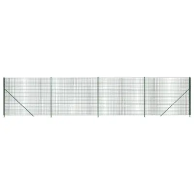 vidaXL Mrežna ograja s prirobnico zelena 2x10 m