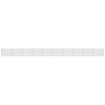 vidaXL Mrežna ograja s prirobnico srebrna 1,6x25 m
