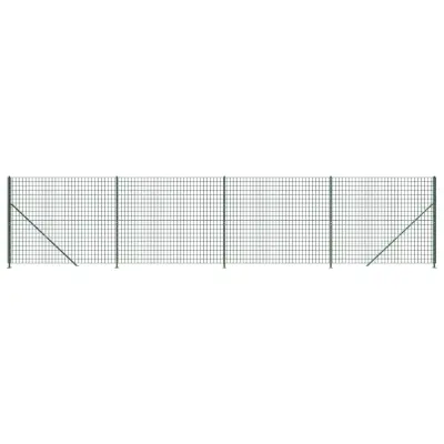 vidaXL Mrežna ograja s prirobnico zelena 2x10 m