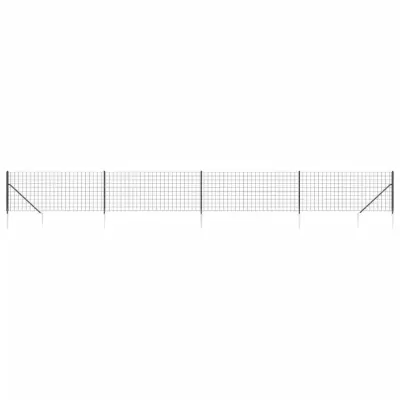 vidaXL Mrežna ograja s konicami za postavitev antracit 0,8x10 m
