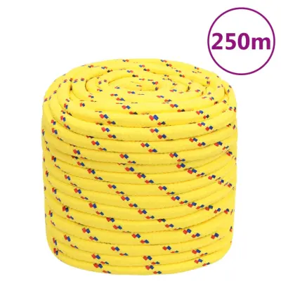 vidaXL Vrv za čoln rumena 16 mm 250 m polipropilen