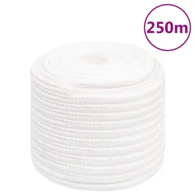 vidaXL Vrv za čoln popolnoma bela 16 mm 250 m polipropilen