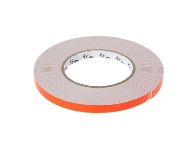 Obojestranski KEMOT pena  lepilni trak, 1mm x 10mm x 10m, bela barva