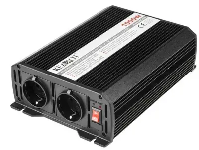 Inverter Kemot 12VDC / 230VAC 1000W / 2000W, 2x vtičnica