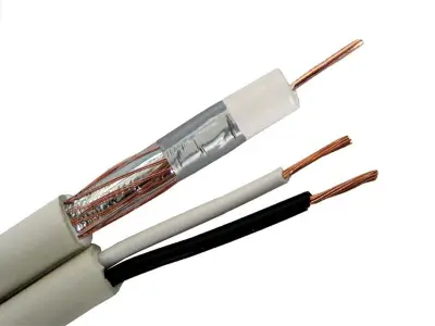 Koaksialni kabel RG59U + 2x0.50mm2 beli plašč, 100/1