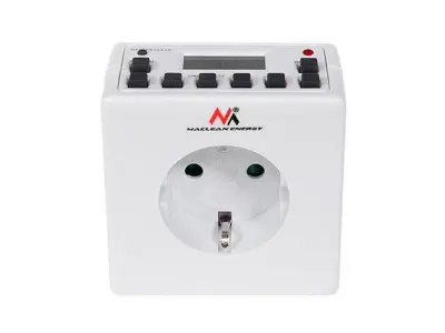 Timer digitalni MacLean MCE30G, 16A, 3600W, 156 programov, šuko, bele barve