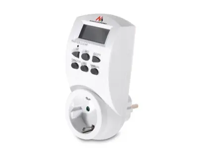 Timer digitalni MacLean MCE05G, 16A, 3600W, 156 programov, šuko, bele barve