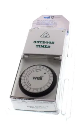 Timer analogni WELL, 24H/15min, 16A, 3500W, IP44, bela barva