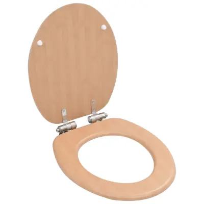 vidaXL Deska za WC školjko počasno zapiranje MDF dizajn bambusa