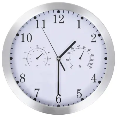 vidaXL Stenska ura s Quartz gibanjem, higrometrom in termometrom 30 cm