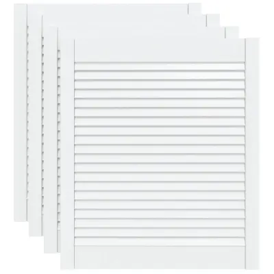 vidaXL Vrata za omarico z letvicami 4 kosi bela 69x59,4 cm borovina