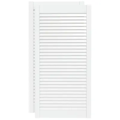 vidaXL Vrata za omarico z letvicami 2 kosa bela 99,3x49,4 cm borovina