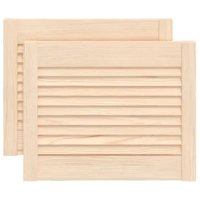 vidaXL Vrata za omarico z letvicami 2 kosa 39,5x49,4 cm trdna borovina