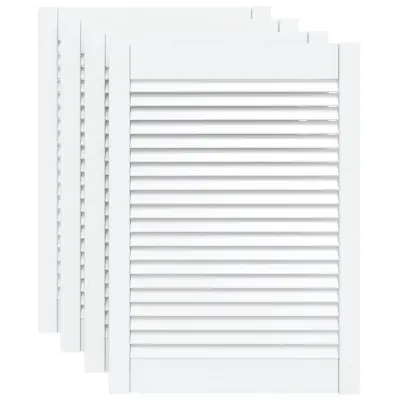 vidaXL Vrata za omarico z letvicami 4 kosi bela 69x49,4 cm borovina