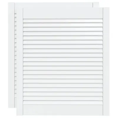 vidaXL Vrata za omarico z letvicami 2 kosa bela 69x59,4 cm borovina