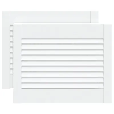 vidaXL Vrata za omarico z letvicami 2 kosa bela 39,5x49,4 cm borovina
