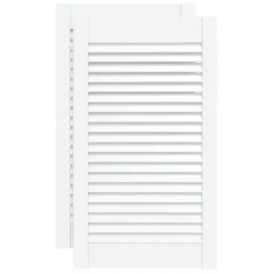 vidaXL Vrata za omarico z letvicami 2 kosa bela 69x39,4 cm borovina
