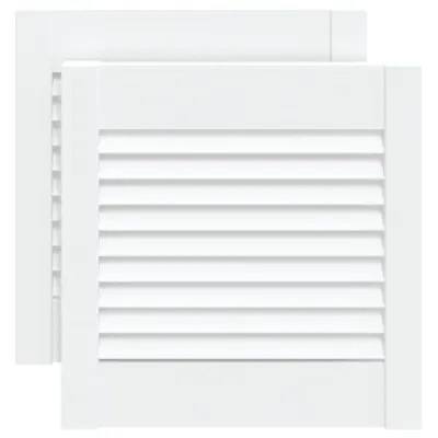 vidaXL Vrata za omarico z letvicami 2 kosa bela 39,5x39,4 cm borovina