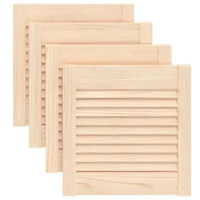 vidaXL Vrata za omarico z letvicami 4 kosi 39,5x39,4 cm trdna borovina