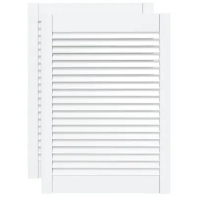 vidaXL Vrata za omarico z letvicami 2 kosa bela 69x49,4 cm borovina