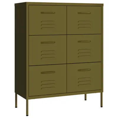 vidaXL Omarica s predali olivno zelena 80x35x101,5 cm jeklo