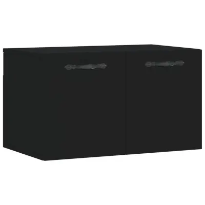 vidaXL Stenska omarica črna 60x36,5x35 cm inženirski les