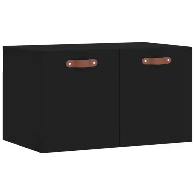vidaXL Stenska omarica črna 60x36,5x35 cm inženirski les