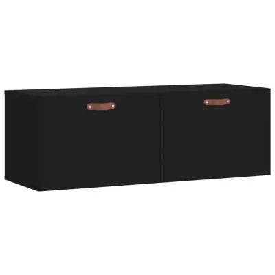 vidaXL Stenska omarica črna 100x36,5x35 cm inženirski les