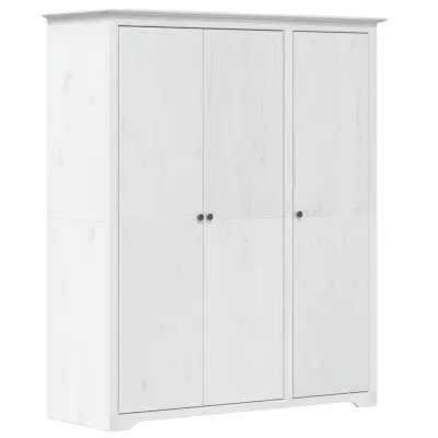vidaXL Garderobna omara BODO bela 146x53,5x173 cm trdna borovina