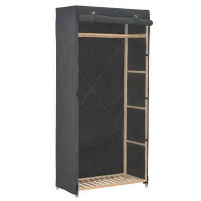 vidaXL Garderobna omara siva 79x40x170 cm iz blaga