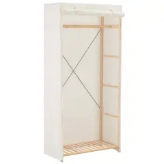 vidaXL Garderobna omara iz blaga bela 79x40x170 cm