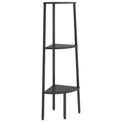 vidaXL 3-nadstropni kotni regal črn 45,5x31,5x120 cm