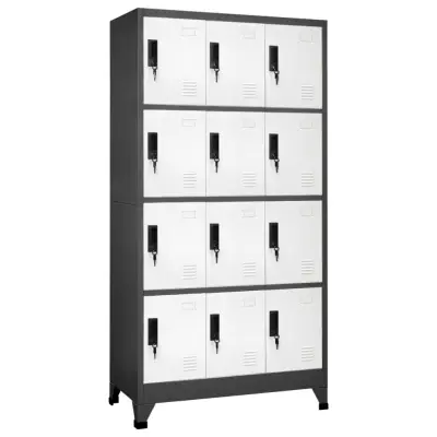 vidaXL Omara s ključavnico antracitna in bela 90x45x180 cm jeklo