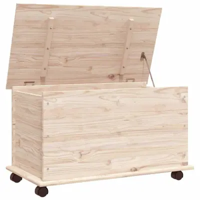 vidaXL Skrinja za shranjevanje s kolesi ALTA 73x39,5x43 cm borovina