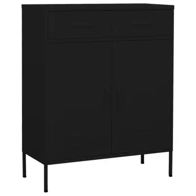 vidaXL Omara za shranjevanje črna 80x35x101,5 cm jeklo