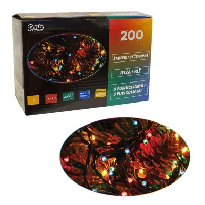 Lučke, 200 riž večbarvne, z