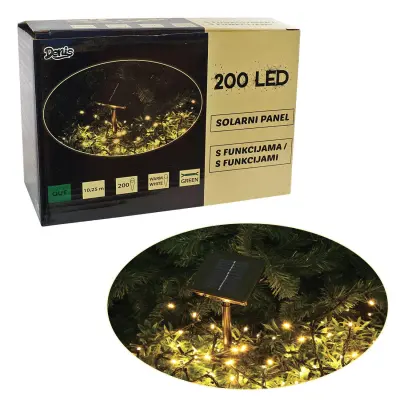 LED Lučke solarne bele 200L