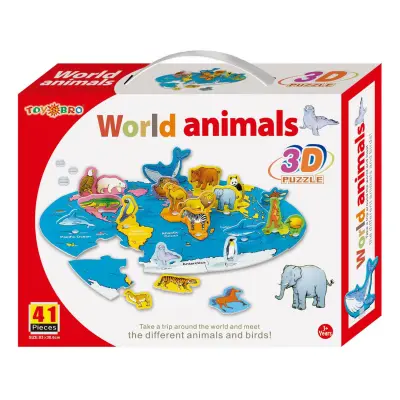 3D Sestavljanka živali sveta 41 kos