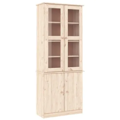 vidaXL Steklena vitrina ALTA 77x35x186,5 cm trdna borovina